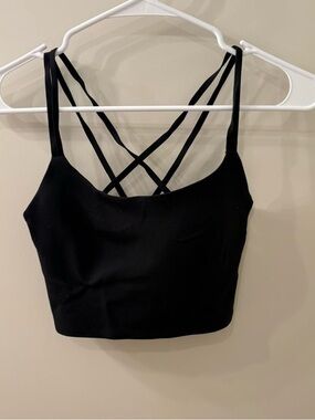 Black Strappy Crop Tank Top - Women's